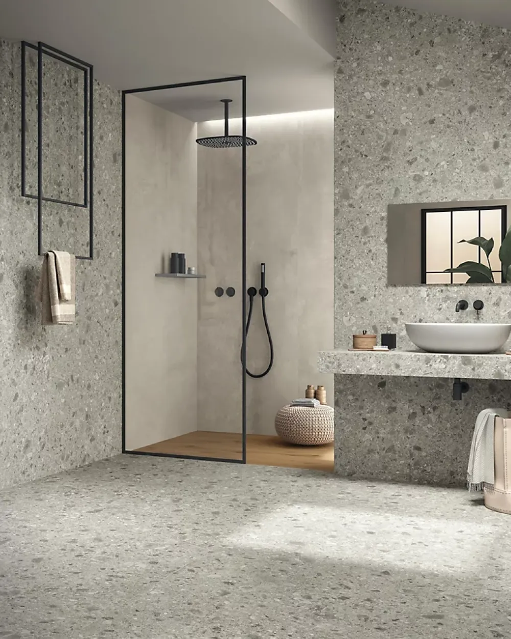 Ro'Ma Carrelage Carrelage effet Béton Gris Luce 278x120x0,6 cm Mat Gravino - Mur intérieur (vendu par carton de 3,336 m²) -- Carrelage Mural Effet Béton|Carrelage Mural Pour Pièce À Vivre