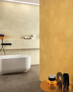 Ro'Ma Carrelage Carrelage effet Béton Jaune Ambre 80x40x0,85 cm Mat Vetrano - Mur intérieur (vendu par carton de 1,28 m²) -- Carrelage Mural Effet Béton