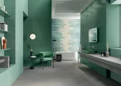 Ro'Ma Carrelage Carrelage Mural Uni<Carrelage effet Enduit Vert Pin 120x50x0,85 cm Mat Calviro - Mur intérieur (vendu par carton de 1,8 m²) -