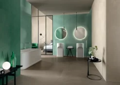 Ro'Ma Carrelage Carrelage effet Enduit Vert Pin 278x120x0,6 cm Mat Calviro - Mur intérieur (vendu par carton de 3,336 m²) -- Carrelage Mural Uni