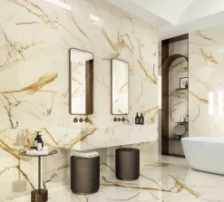 Ro'Ma Carrelage Carrelage Mural Effet Marbre<Carrelage effet Marbre Blanc Calacatta Supreme 80x40x0,85 cm Brillant Faventa - Mur intérieur (vendu par carton de 1,28 m²) - RO'M