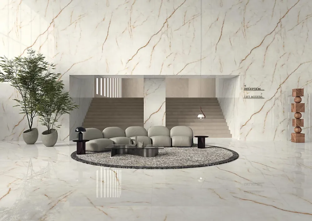 Ro'Ma Carrelage Carrelage Mural Effet Marbre<Carrelage effet Marbre Blanc Cristallo 278x120x0,6 cm Brillant Sorvella - Mur intérieur (vendu par carton de 3,336 m²) - RO'MA CAR