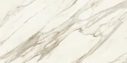 Ro'Ma Carrelage Carrelage effet Marbre Blanc Calacatta Sublime 240x120x0,9 cm Brillant Orsiano - Mur intérieur (vendu par carton de 2,88 m²) - RO'- Carrelage Mural Effet Marbre