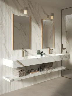Ro'Ma Carrelage Carrelage effet Marbre 3D Blanc Calacatta Sublime Claw 120x50x0,85 cm Mat Venerio - Mur intérieur (vendu par carton de 1,8 m²) - R- Carrelage Mural Effet Marbre