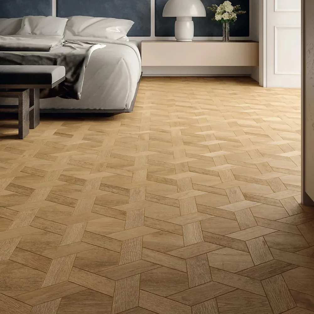 Ro'Ma Carrelage Carrelage effet Parquet Bois Chêne Brut Mix 40x34,6x0,95 cm Mat Lorenta - Sol et mur intérieur (vendu par carton de 0,83 m²) - RO'- Carrelage Sol Effet Bois