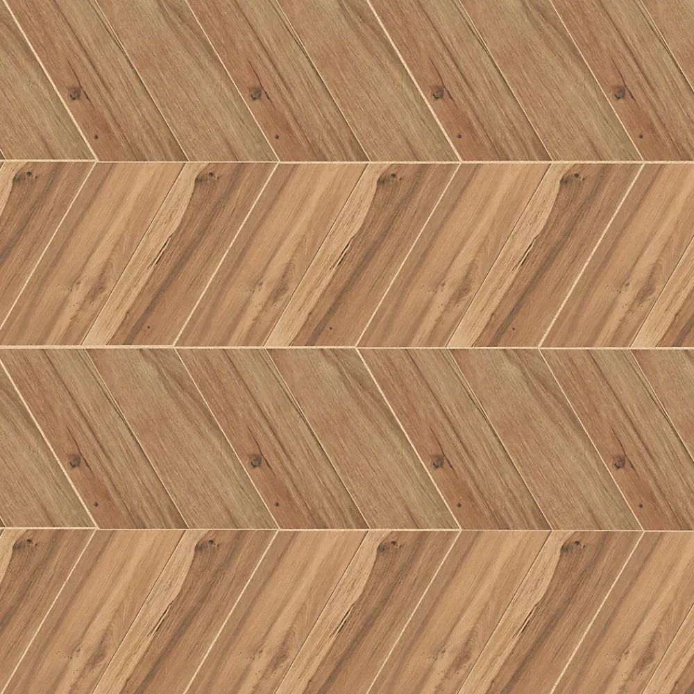 Ro'Ma Carrelage Carrelage effet Parquet Bois Chêne Ambre Chevron Pointe de Hongrie 35x34,5x0,95 cm Mat Tarina - Sol et mur intérieur (vendu par ca- Carrelage Sol Effet Bois