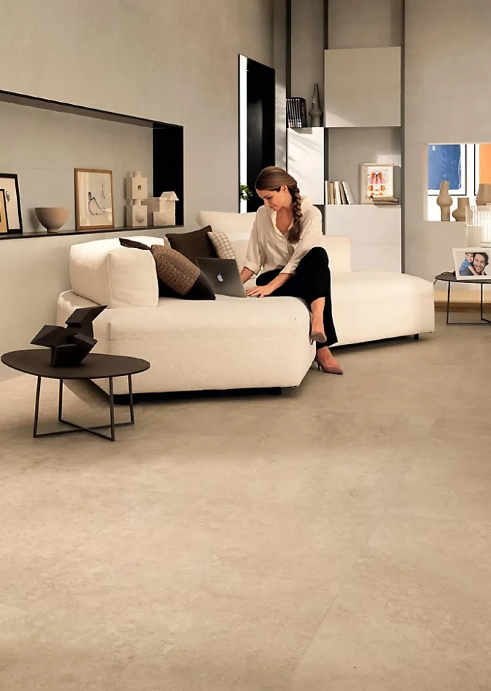 Ro'Ma Carrelage Carrelage effet Pierre Calcaire Beige Clair 80x40x0,85 cm Mat Falnero - Mur intérieur (vendu par carton de 1,28 m²) - RO'MA CARREL- Carrelage Mural Effet Pierre