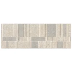 Ro'Ma Carrelage Carrelage effet Pierre 3D Beige Sable Stripe 100x33,3x0,98 cm Serdano - Mur intérieur -- Carrelage Mural Effet Pierre