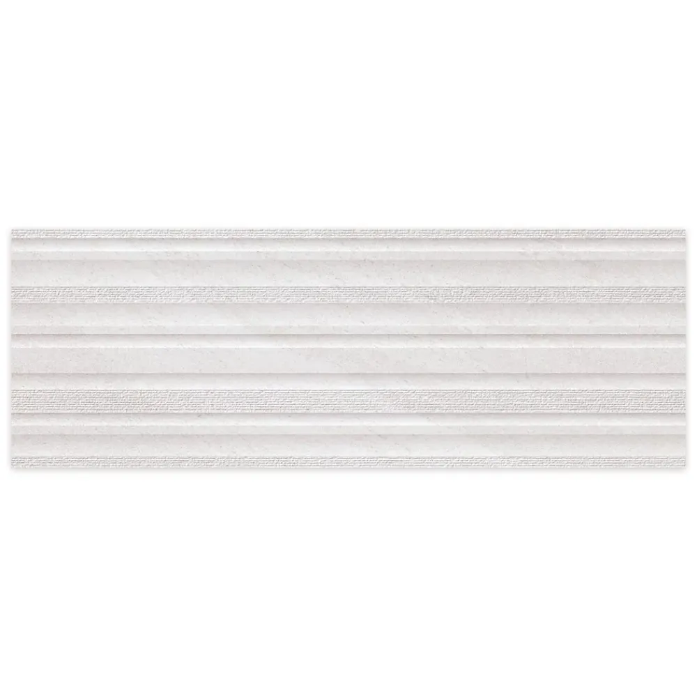 Ro'Ma Carrelage Carrelage effet Pierre 3D Gris Perle Curve 100x33,3x0,98 cm Torvane - Mur intérieur -- Carrelage Mural Effet Pierre