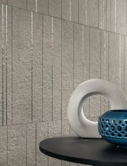 Ro'Ma Carrelage Carrelage effet Pierre Quartzite Gris Cendré Ridge 120x60x0,9 cm Mat Venturo - Mur intérieur (vendu par carton de 1,44 m²) - RO'MA- Carrelage Mural Effet Pierre