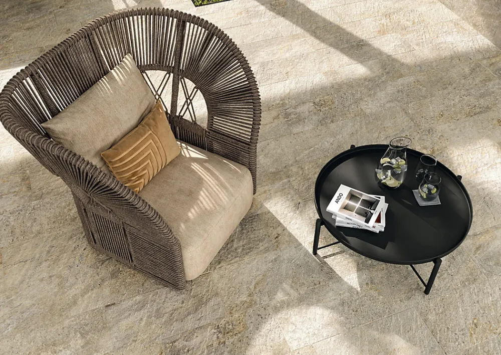 Ro'Ma Carrelage Carrelage effet Pierre Quartzite Gris Beige 60x30x0,9 cm Brut Salvero - Sol extérieur (vendu par carton de 1,26 m²) - RO'MA CARREL- Carrelage Extérieur Et Terrasse