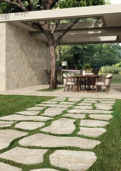 Ro'Ma Carrelage Carrelage effet Pierre Quartzite Gris Beige 60x30x0,9 cm Brut Salvero - Sol extérieur (vendu par carton de 1,26 m²) - RO'MA CARREL- Carrelage Extérieur Et Terrasse