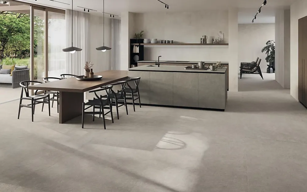 Ro'Ma Carrelage Carrelage effet Pierre Quartzite Gris Galet 278x120x0,6 cm Mat Venturo - Mur intérieur (vendu par carton de 3,336 m²) - RO'MA CARR- Carrelage Mural Effet Pierre