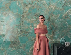 Ro'Ma Carrelage Carrelage effet Pierre Vert Amazonite 278x120x0,6 cm Brillant Florenza - Mur intérieur (vendu par carton de 3,336 m²) - RO'MA CARR- Carrelage Mural Effet Pierre