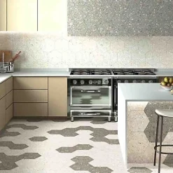 Les Carreaux De Jean  Carrelage Effet Terrazzo Hexagonal AROUSA 25,8x29 Blanco - Les Carreaux de Jean- Carrelage Sol Effet Terrazzo|Carrelage Sol Pour Cuisine