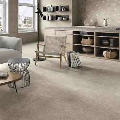 Les Carreaux De Jean  Carrelage Sol Effet Terrazzo<Carrelage Effet Terrazzo AMA 60x60 Rectifié Tortora - Les Carreaux de Jean