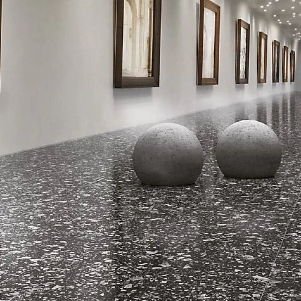 Les Carreaux De Jean Carrelage Effet Terrazzo VENICE 60x60 Graphite - Les Carreaux de Jean- Carrelage Sol Effet Terrazzo