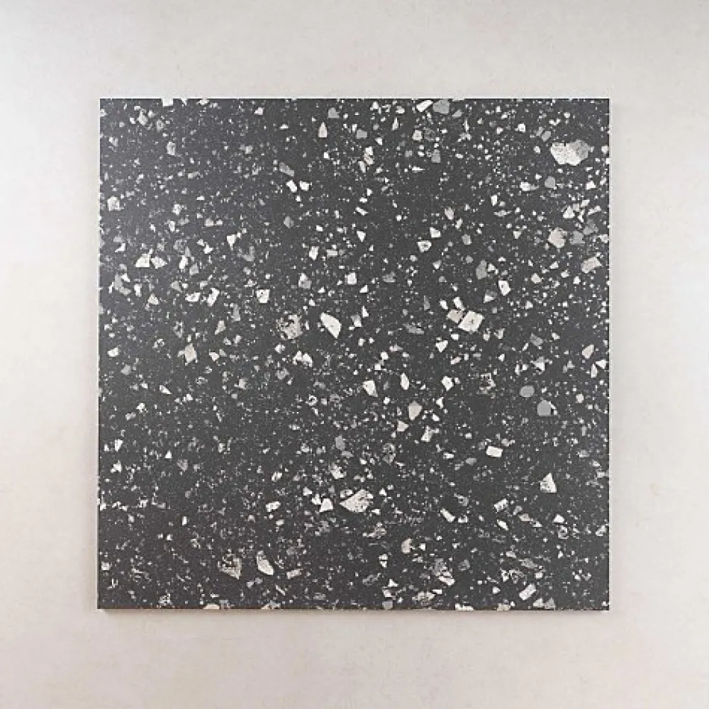 Les Carreaux De Jean Carrelage Effet Terrazzo VENICE 60x60 Graphite - Les Carreaux de Jean- Carrelage Sol Effet Terrazzo