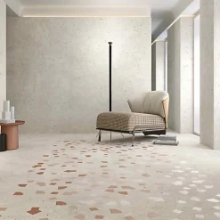 Les Carreaux De Jean  Carrelage Effet Terrazzo RICETTA 90x90 Rectifié Avorio - Les Carreaux de Jean- Carrelage Sol Effet Terrazzo
