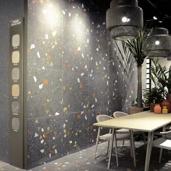 Tinker Carrelage Effet Terrazzo STRACCIATELLA 60x60 Noir - Les Carreaux de Jean- Carrelage Sol Effet Terrazzo