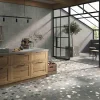 Les Carreaux De Jean  Carrelage Sol Effet Terrazzo<Carrelage Effet Terrazzo RICETTA 90x90 Rectifié Graphite - Les Carreaux de Jean