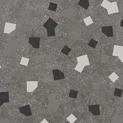 Les Carreaux De Jean  Carrelage Sol Effet Terrazzo<Carrelage Effet Terrazzo RICETTA 90x90 Rectifié Graphite - Les Carreaux de Jean
