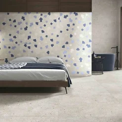 Les Carreaux De Jean  Carrelage Effet Terrazzo RICETTA 90x90 Rectifié Grigio - Les Carreaux de Jean- Carrelage Sol Effet Terrazzo