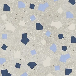 Les Carreaux De Jean  Carrelage Effet Terrazzo RICETTA 90x90 Rectifié Grigio - Les Carreaux de Jean- Carrelage Sol Effet Terrazzo