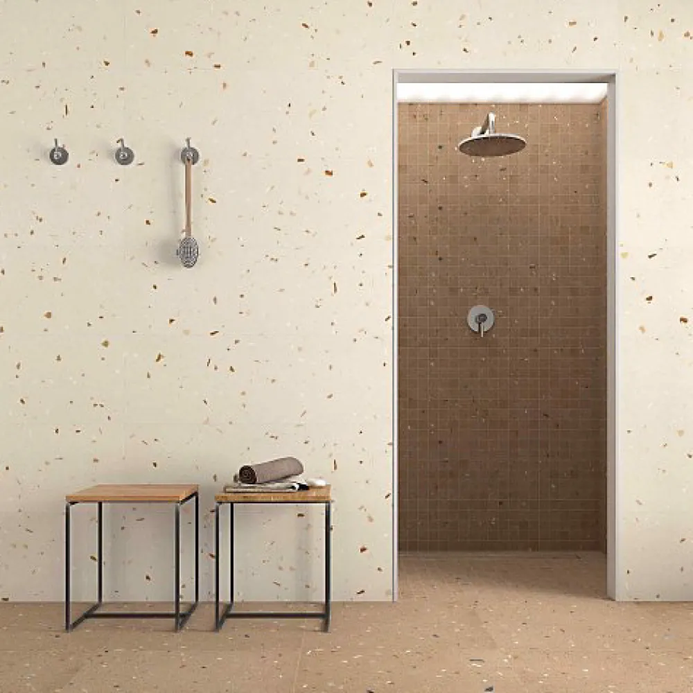 Les Carreaux De Jean Carrelage Effet Terrazzo CROCCANTE 120x120 Nuez - Les Carreaux de Jean- Carrelage Sol Effet Terrazzo