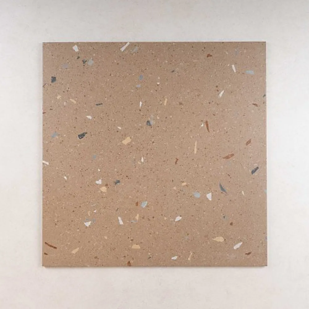 Les Carreaux De Jean Carrelage Effet Terrazzo CROCCANTE 120x120 Nuez - Les Carreaux de Jean- Carrelage Sol Effet Terrazzo