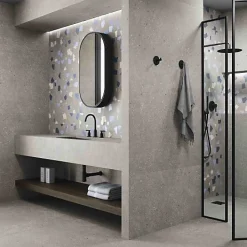 Les Carreaux De Jean  Carrelage Effet Terrazzo AMA 60x60 Rectifié Cenere - Les Carreaux de Jean- Carrelage Sol Effet Terrazzo