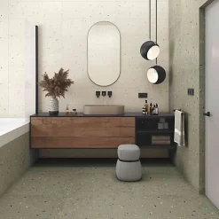 Les Carreaux De Jean Carrelage Effet Terrazzo CROCCANTE 60x120 Menta - Les Carreaux de Jean- Carrelage Sol Effet Terrazzo