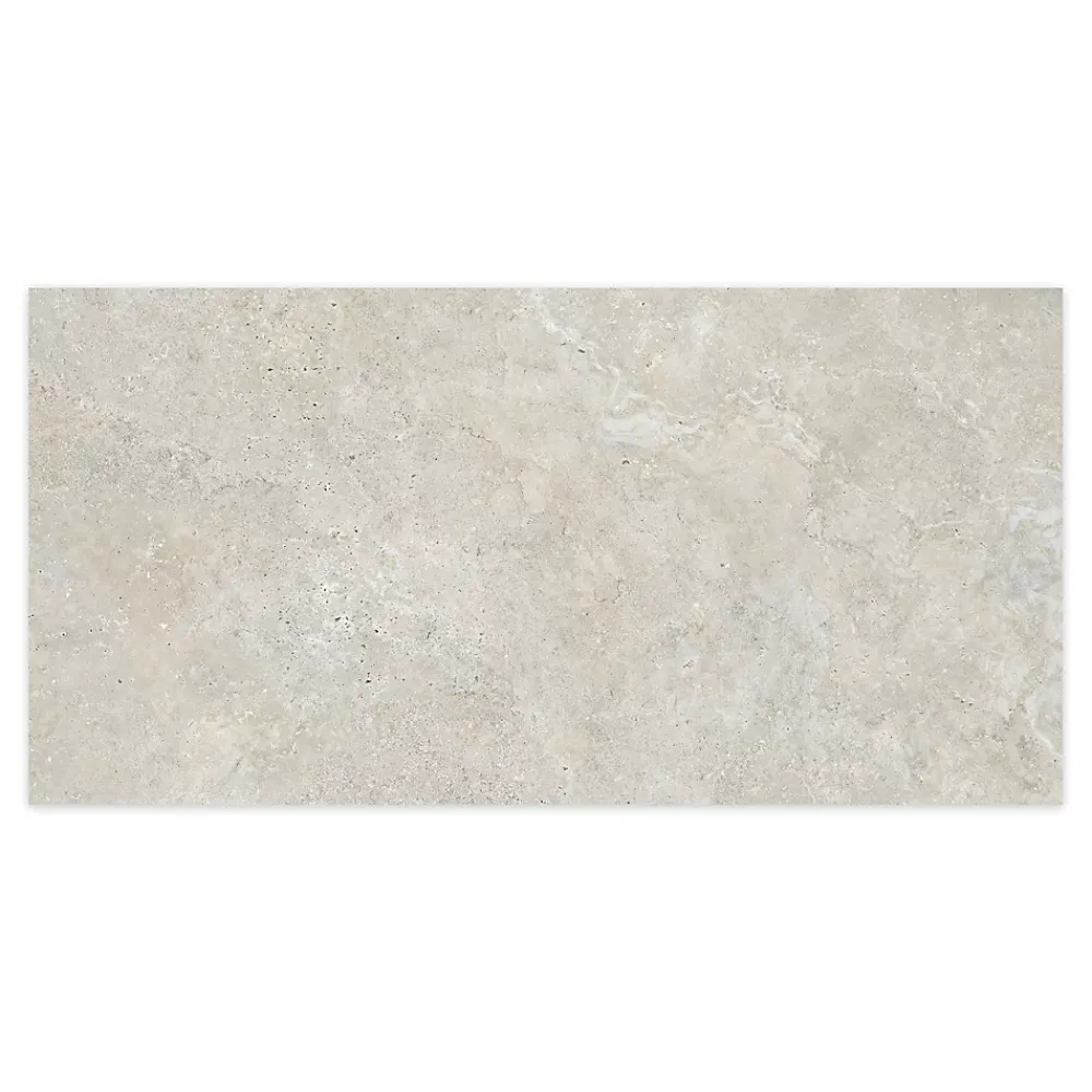 Ro'Ma Carrelage Travertin<Carrelage effet Travertin Gris Beige 120x60x0,9 cm In&Out Castorel - Sol et mur intérieur et Sol extérieur -