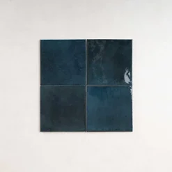 Les Carreaux De Jean  Faïence Pour Salle De Bains|Faïence Pour Pièce À Vivre<Carrelage Effet Zellige Bleu Nuit AGADIR - Lago 14,7x14,7 - Les Carreaux de Jean