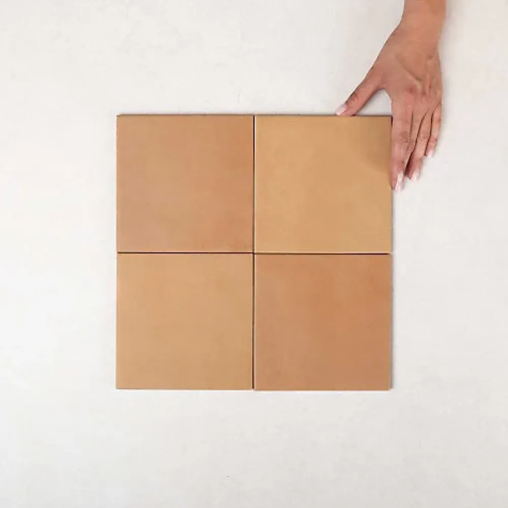 Les Carreaux De Jean Carrelage Effet Zellige Beige AGADIR - Cotto Oscuro mate 14,7x14,7 - Les Carreaux de Jean- Faïence Pour Cuisine
