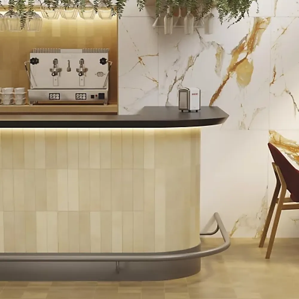 Les Carreaux De Jean Carrelage Effet Zellige Beige AGADIR - Cotto Oscuro mate 14,7x14,7 - Les Carreaux de Jean- Faïence Pour Cuisine