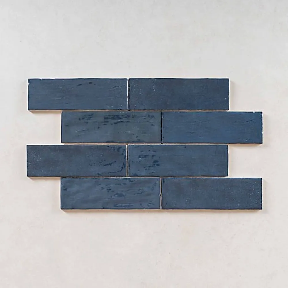 Gioia Materia Faïence Pour Cuisine|Faïence Pour Douche<Carrelage Effet Zellige Bleu Nuit LA RIVIERA 6,5x20 Blue Reef - Les Carreaux de Jean
