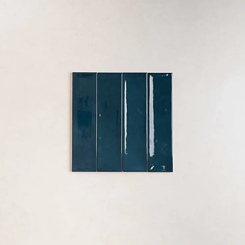 Les Carreaux De Jean Carrelage Effet Zellige Bleu Foncé NARA Pacifico Gloss 7,5x30cm - Les Carreaux de Jean- Faïence Pour Douche|Faïence Pour Pièce À Vivre