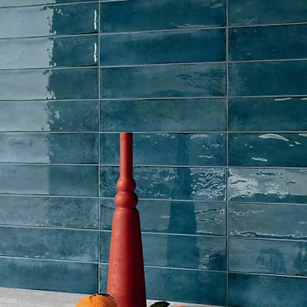 Les Carreaux De Jean Faïence Pour Douche|Faïence Pour Cuisine<Carrelage Effet Zellige Bleu FUSION Blue 6x25cm - Les Carreaux de Jean