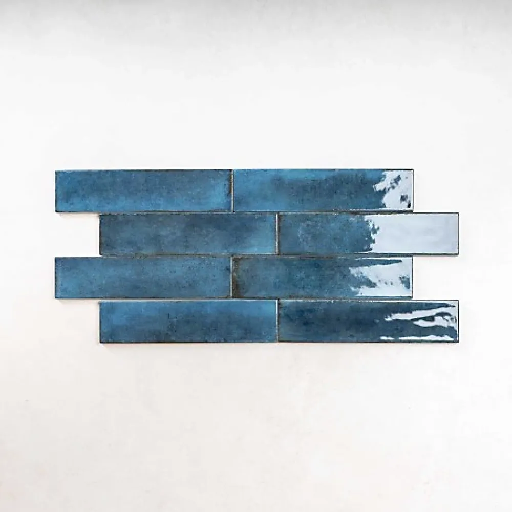 Les Carreaux De Jean Faïence Pour Douche|Faïence Pour Cuisine<Carrelage Effet Zellige Bleu FUSION Blue 6x25cm - Les Carreaux de Jean