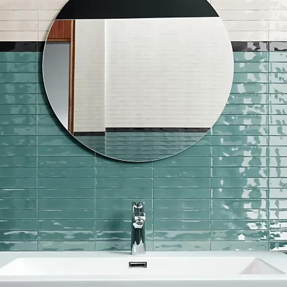 Les Carreaux De Jean Faïence Pour Pièce À Vivre|Faïence Pour Salle De Bains<Carrelage Effet Zellige Bleu LUZ Ottanio 5,3x30cm - Les Carreaux de Jean