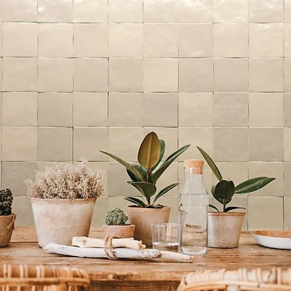 Les Carreaux De Jean Faïence Pour Cuisine|Faïence Pour Pièce À Vivre<Carrelage Effet Zellige Beige MANARA CLAY 10x10 Tantan Beige - Les Carreaux de Jean