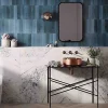 Les Carreaux De Jean  Carrelage Effet Zellige Bleu Nuit AGADIR - Lago 7x28 - Les Carreaux de Jean- Faïence Pour Salle De Bains|Faïence Pour Douche