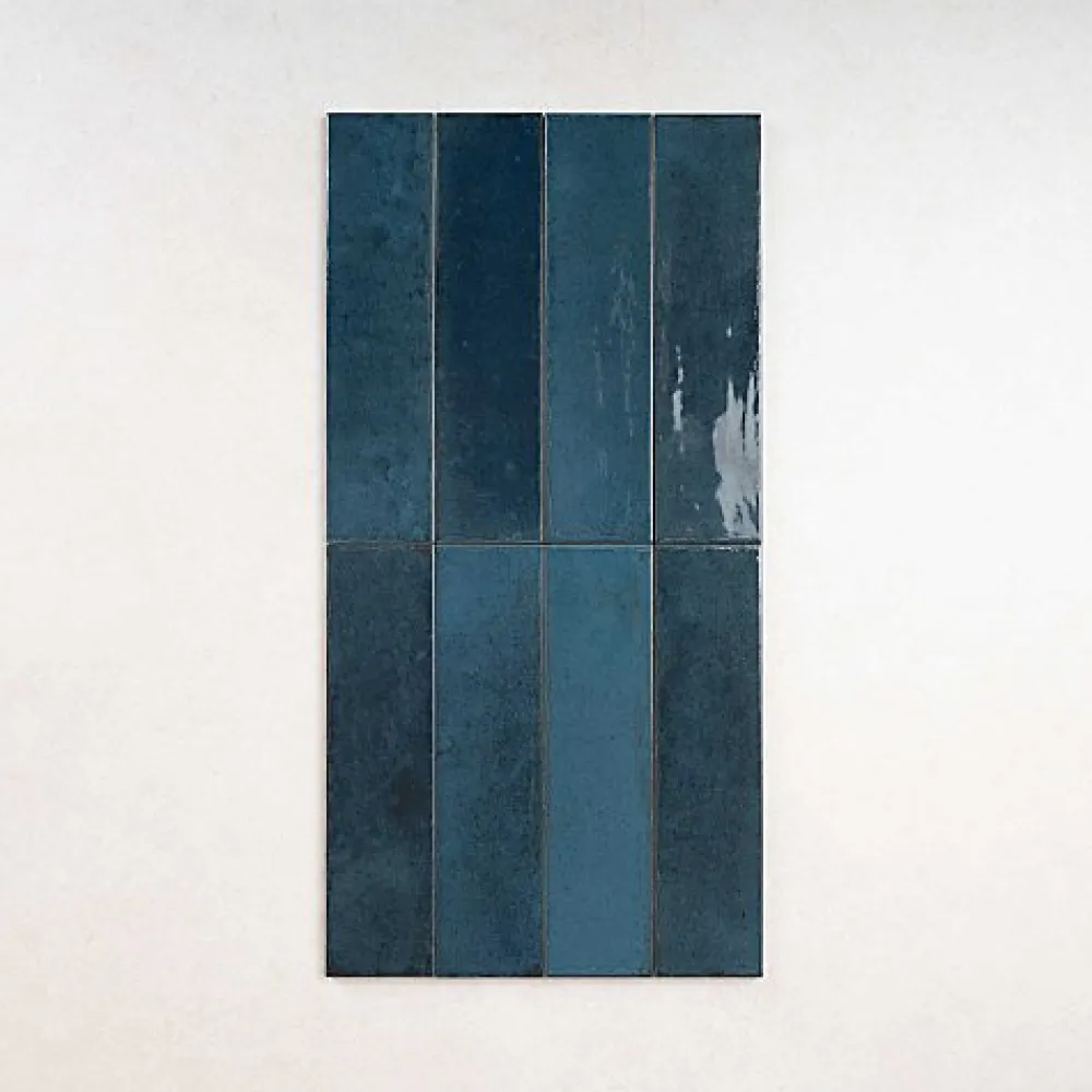 Les Carreaux De Jean Carrelage Effet Zellige Bleu Nuit AGADIR - Lago 7x28 - Les Carreaux de Jean- Faïence Pour Salle De Bains|Faïence Pour Douche