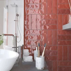 Les Carreaux De Jean  Faïence Pour Douche|Faïence Pour Cuisine<Carrelage Effet Zellige Bordeau NOLITA Burdeos 6,5x20 - Les Carreaux de Jean