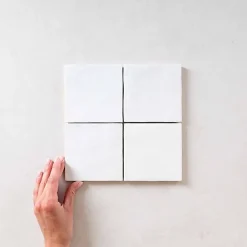 Les Carreaux De Jean  Carrelage Effet Zellige Blanc MANARA CLAY 10x10 Sahara White - Les Carreaux de Jean- Faïence Pour Cuisine