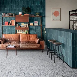 Les Carreaux De Jean  Carrelage Effet Zellige Bleu Nuit TANGER 6x24 Blue - Les Carreaux de Jean- Faïence Pour Douche|Faïence Pour Cuisine