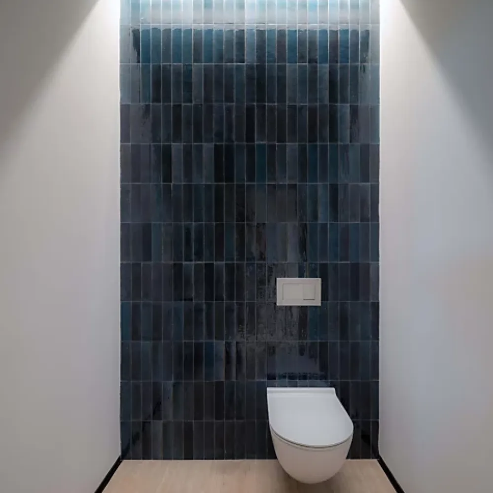 Les Carreaux De Jean Carrelage Effet Zellige Bleu Nuit TANGER 6x24 Blue - Les Carreaux de Jean- Faïence Pour Douche|Faïence Pour Cuisine
