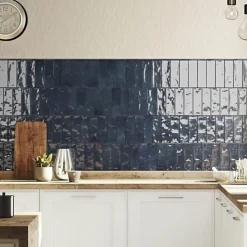 Les Carreaux De Jean  Faïence Pour Douche|Faïence Pour Cuisine<Carrelage Effet Zellige Bleu Foncé NOLITA Marine 6,5x20 - Les Carreaux de Jean