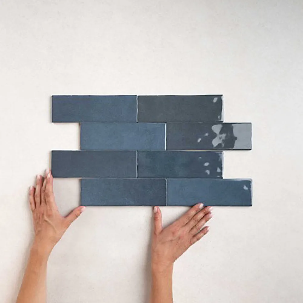 Les Carreaux De Jean Faïence Pour Douche|Faïence Pour Cuisine<Carrelage Effet Zellige Bleu Foncé NOLITA Marine 6,5x20 - Les Carreaux de Jean